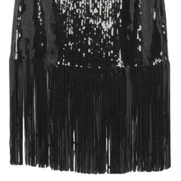 SEQUIN FRINGE SKIRT - BLACK - Picture 3 of 3